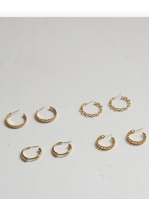 ACCA Brass Geometric Vintage Hoop Earring 0