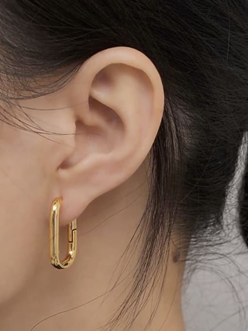 HYACINTH Brass Hollow Geometric Minimalist Stud Trend Korean Fashion Earring 1