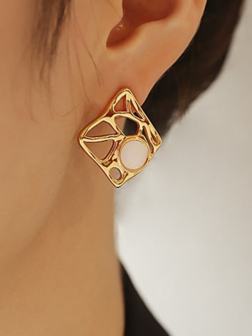 ACCA Bronze Shell Geometric Minimalist Stud Earring 1