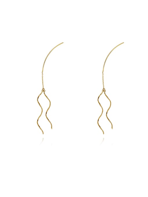 HYACINTH Copper  Minimalist Long Ear Line Threader Trend Korean Fashion Earring 2