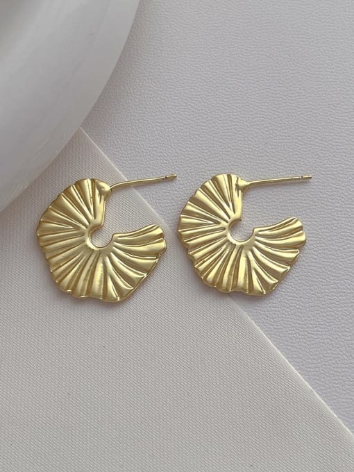 H231 Gold Brass Geometric Minimalist Stud Earring