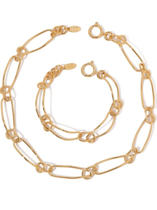ACCA Brass Simple Retro Hollow Geometric Chain Necklace 4
