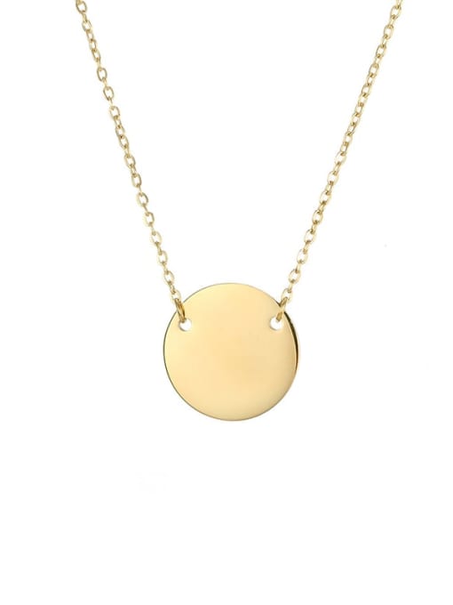 golden Titanium Round Minimalist Necklace