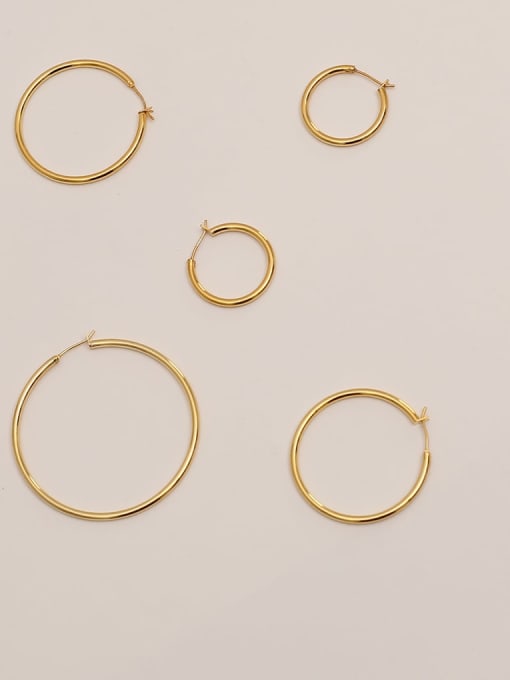 HYACINTH Brass Geometric Minimalist Hoop Trend Korean Fashion Earring 3
