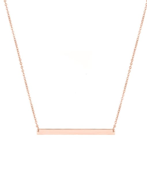 rose gold Stainless steel Rectangle Minimalist Necklace