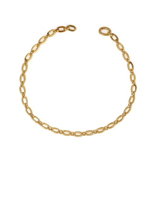Coarse Necklace Brass Hollow Geometric Chain Vintage Link Bracelet