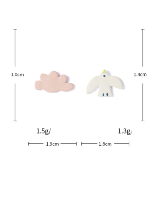 Five Color Alloy Enamel  Cute    Cloud Stud Earring(single) 2