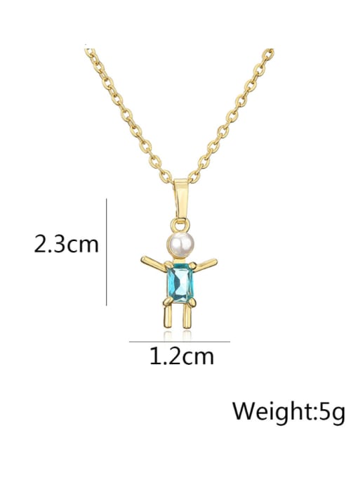 AOG Brass Imitation Pearl Girl Cute Necklace 3