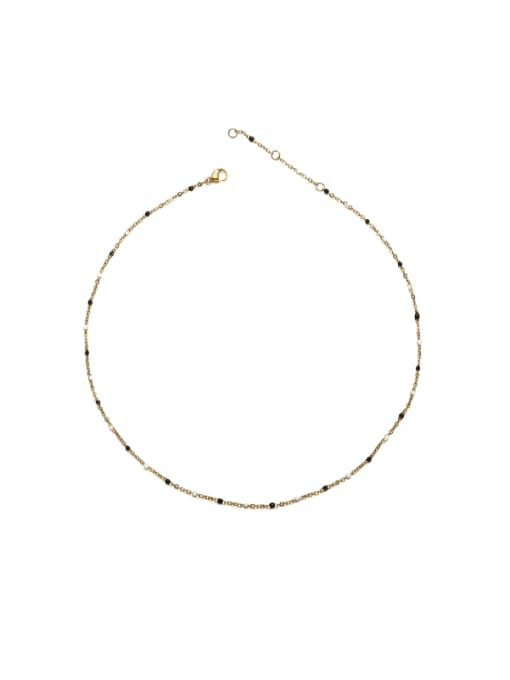 Black and white adhesive necklace Brass Cubic Zirconia Irregular Minimalist Necklace