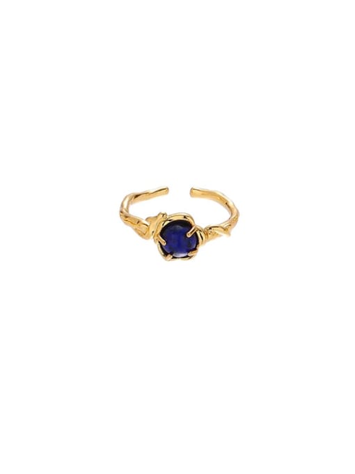 Lapis lazuli ring 2 Brass Carnelian Geometric Vintage Band Ring
