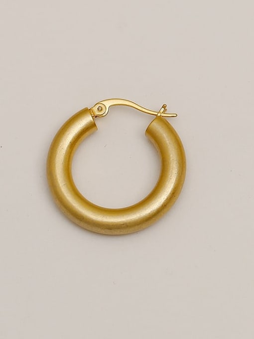 retro gold Brass  Smooth Geometric Vintage Hoop Trend Korean Fashion Earring