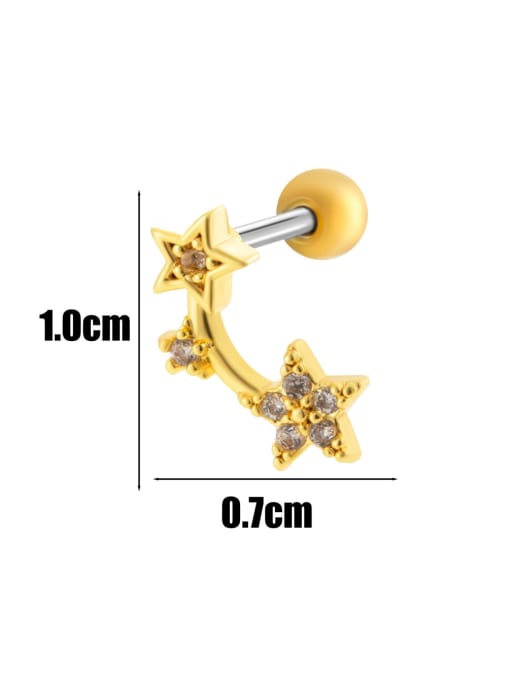 8 # Gold--Single Brass Cubic Zirconia Bowknot Minimalist Single Earring