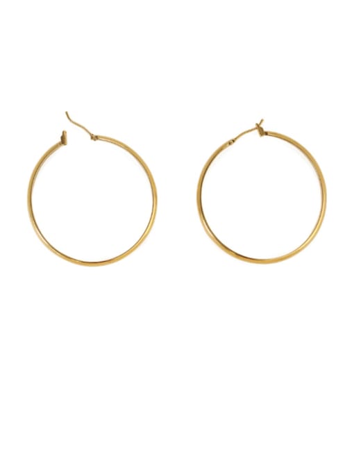 golden Brass Hollow Geometric Minimalist Hoop Earring