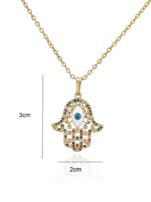AOG Brass Cubic Zirconia Hand Of Gold Vintage Necklace 3