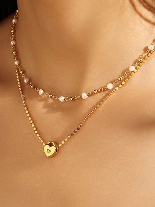 ACCA Brass Cubic Zirconia Heart Vintage Necklace 1