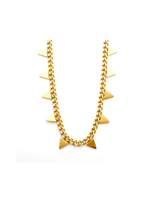 golden Stainless steel Geometric Hip Hop Necklace