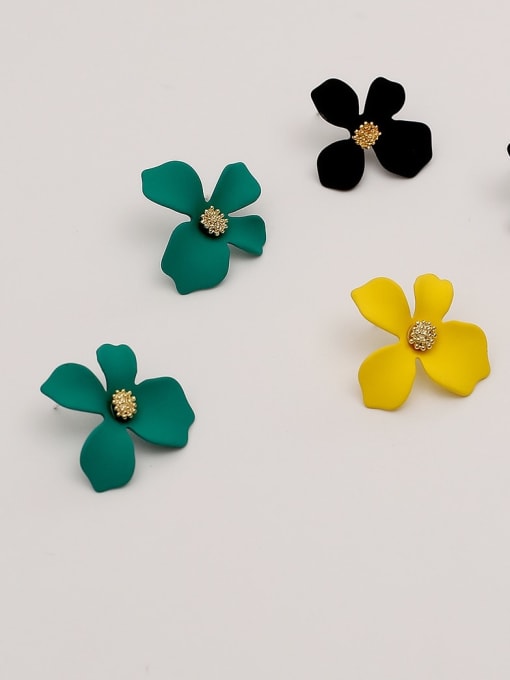 HYACINTH Brass Enamel Flower Cute Stud Trend Korean Fashion Earring 3