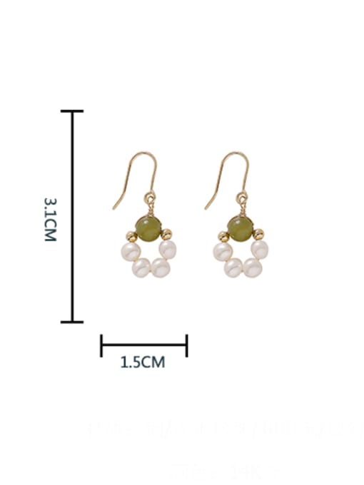 HYACINTH Brass Imitation Pearl Geometric Minimalist Hook Earring 3