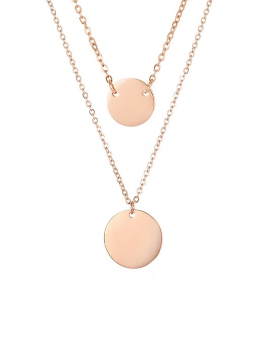 rose gold Stainless steel Round Dainty Multi Strand Necklace