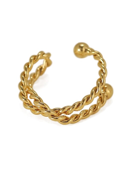 Golden single Brass Vintage Twist Geometric Lines Single Earring
