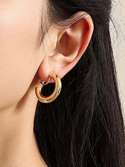 Five Color Brass Geometric Minimalist Clip Earring 1