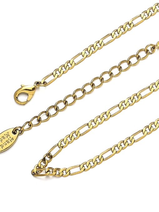 4 Brass Geometric Minimalist Chain Necklace