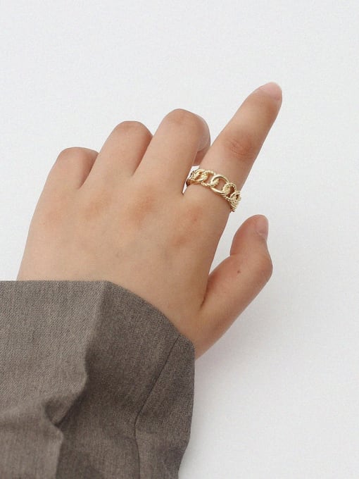 HYACINTH Copper Geometric Minimalist Blank Fashion Ring 1