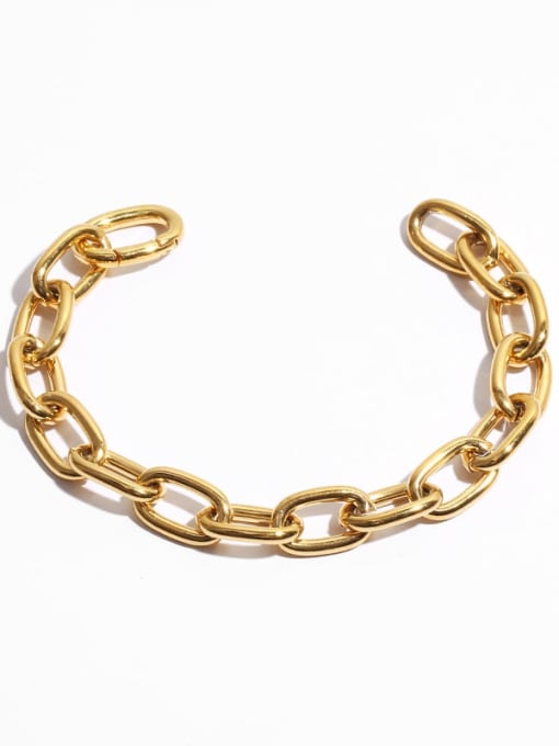 TINGS Brass Hollow Geometric Chain Vintage Link Bracelet 2