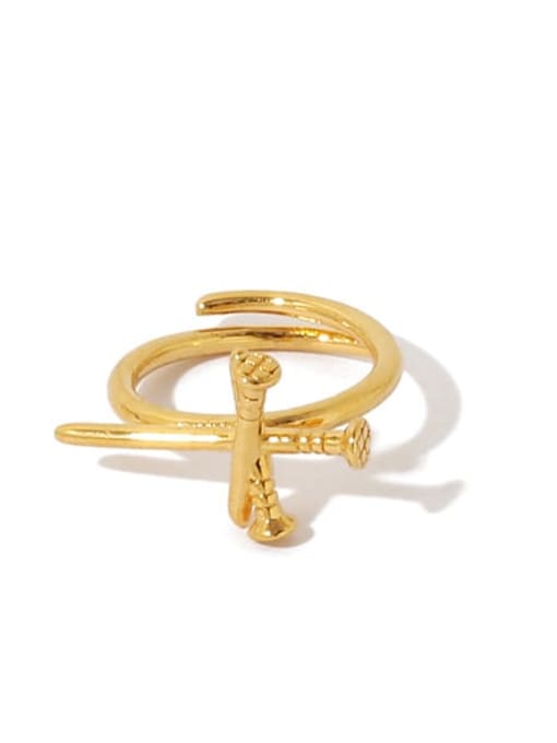 ACCA Brass Cross Vintage Screw Band Ring 2