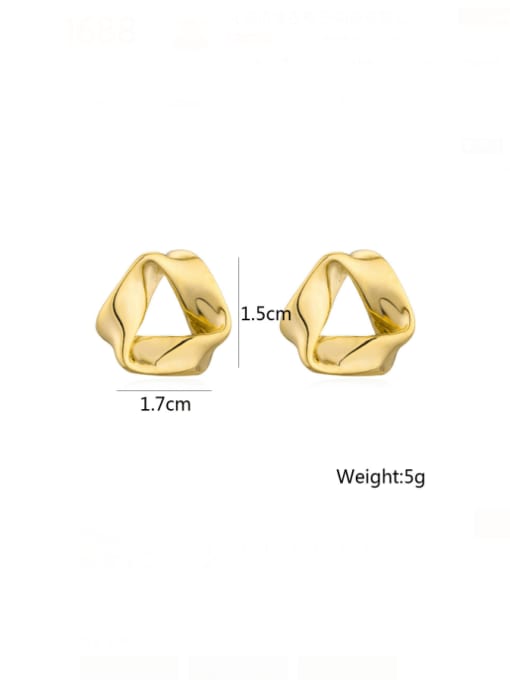 41541 Brass Hollow Geometric Minimalist Stud Earring