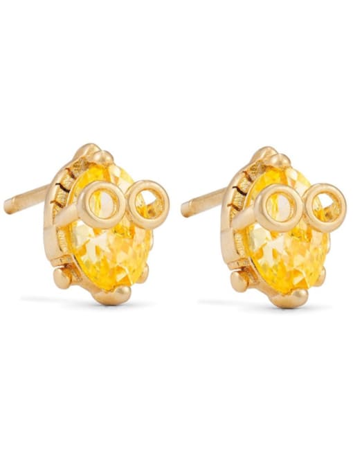 25 gold Brass Cubic Zirconia Icon Trend Stud Earring