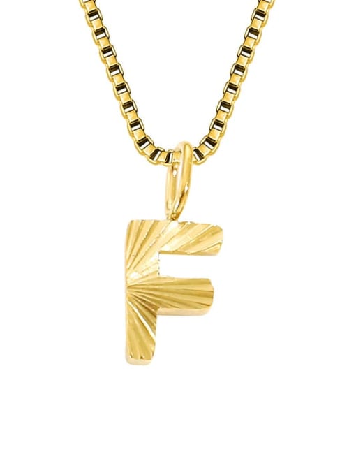 F Gold Stainless steel Letter Minimalist Necklace