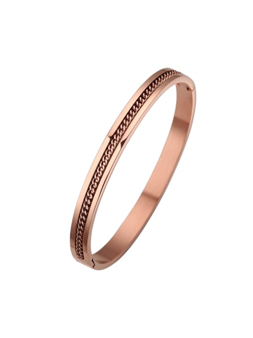 6mm rose gold Stainless steel Minimalist Chain Bangle