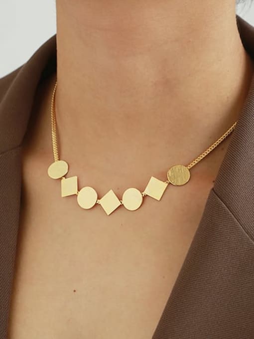 ACCA Brass Smooth Geometric Minimalist Necklace 2