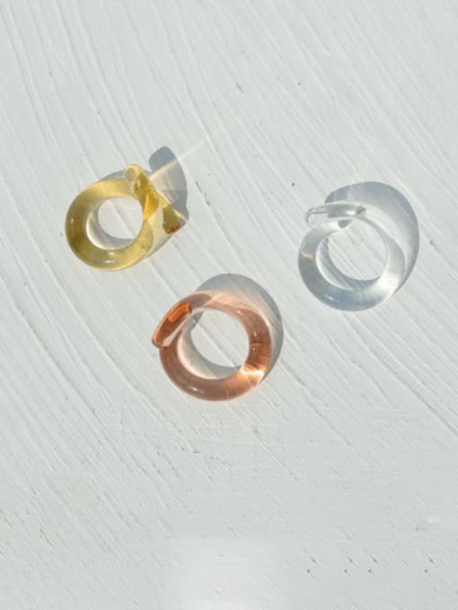 Five Color Hand Glass   Minimalist Twist Round  Glass Band Ring 0