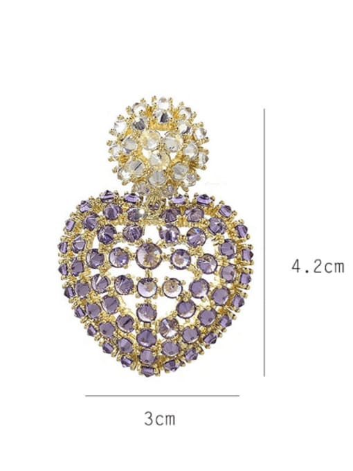 SUUTO Brass Cubic Zirconia Heart Luxury Cluster Earring 1