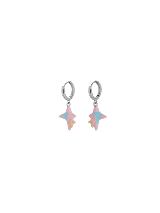Five Color Brass Enamel Star Cute Drop Earring 0
