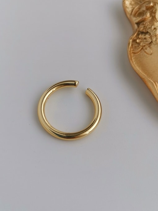 gold Copper Minimalist  Smooth Oval Minimalist Free Size Band Fashion Ring