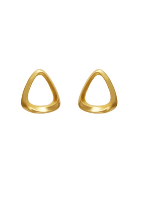 HYACINTH Brass Hollow  Triangle Minimalist Earring 0