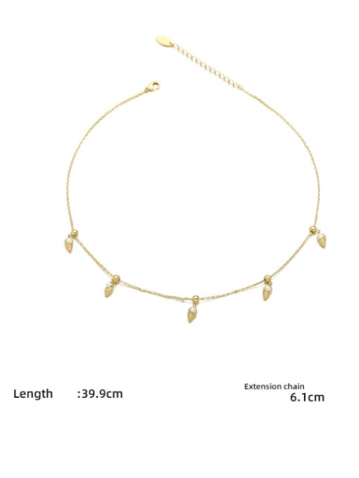Conch  necklace (adjustable pendant) Brass Cubic Zirconia Star Vintage Necklace