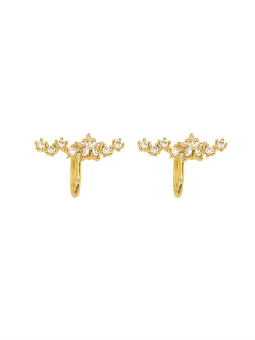 HYACINTH Brass Cubic Zirconia Star Dainty Stud Trend Korean Fashion Earring 2