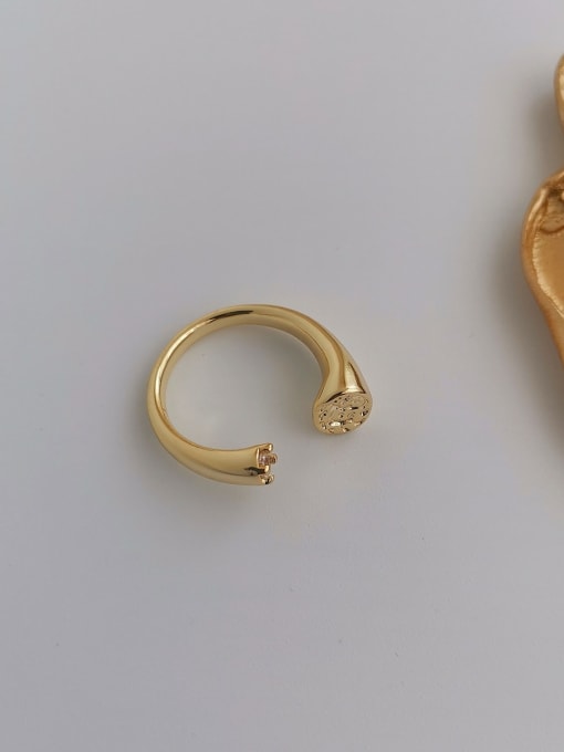 HYACINTH Copper Geometric Minimalist Spoon Fashion Ring 0