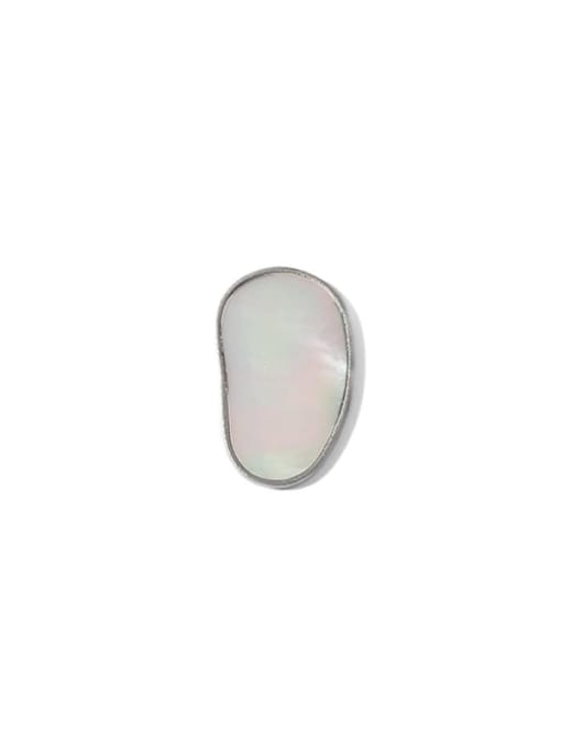 Four steel color single (22mm) Brass Shell Geometric Minimalist Stud Earring