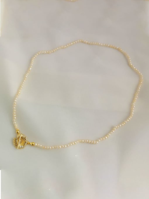 HYACINTH Brass Imitation Pearl Flower Dainty Trend Korean Fashion Necklace 1