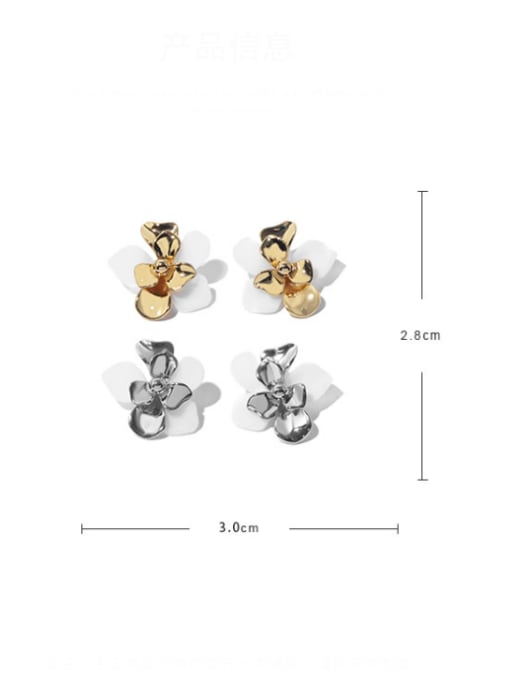 ACCA Brass Resin Flower Vintage Stud Earring 2