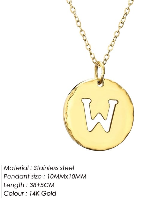 W 14 K gold Stainless steel Letter Minimalist Necklace