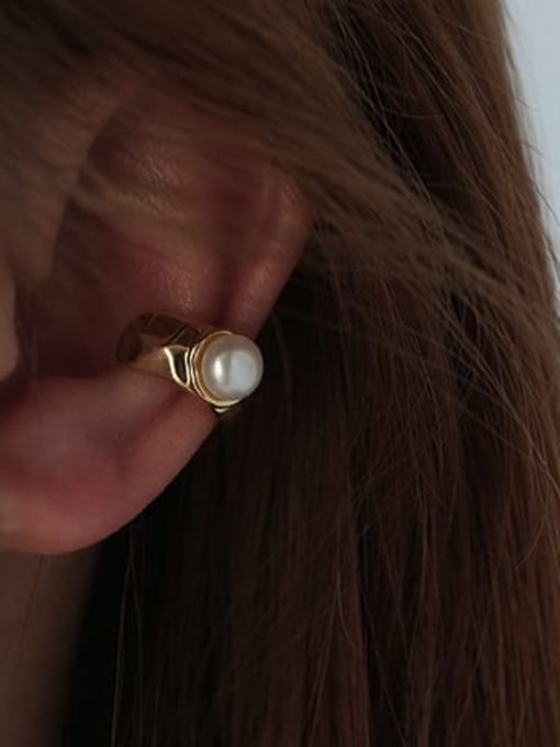 Five Color Brass Imitation Pearl Geometric Vintage Single Earring 1