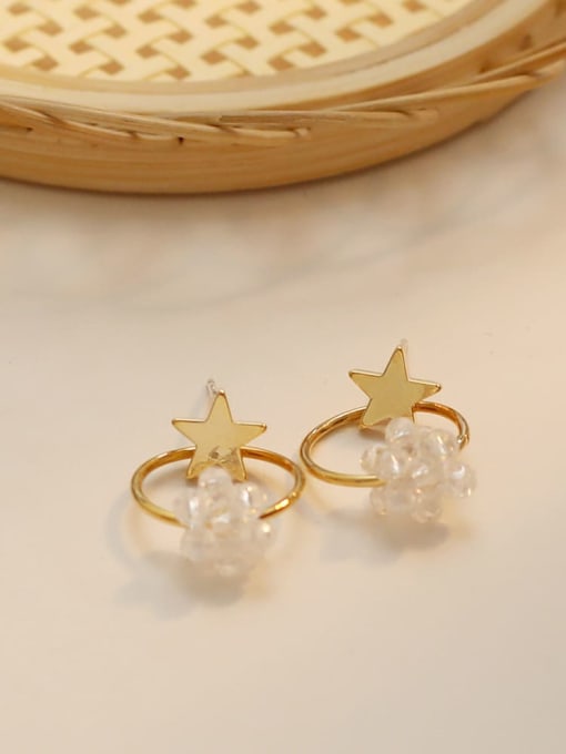 HYACINTH Copper Imitation Pearl Simple  Heart Stud Trend Korean Fashion Earring 0