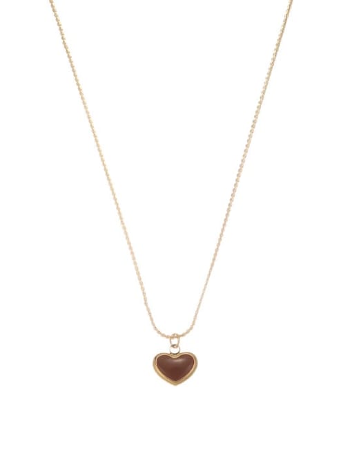 Love Dropping Oil Necklace Titanium Steel Enamel Heart Minimalist Necklace