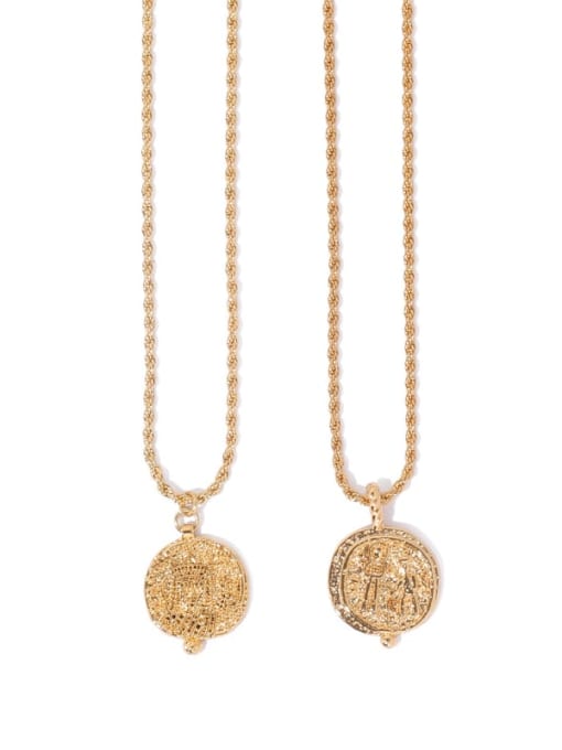 ACCA Brass Geometric Vintage Pendant Necklace 4